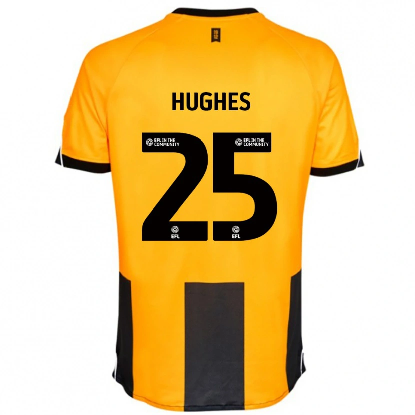 Danxen Enfant Maillot Ben Hughes #25 Orange Noir Tenues Domicile 2025/26 T-Shirt