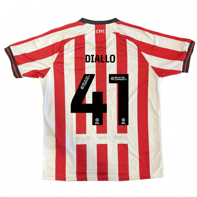 Danxen Enfant Maillot Mamadou Diallo #41 Rouge Blanc Noir Tenues Domicile 2025/26 T-Shirt