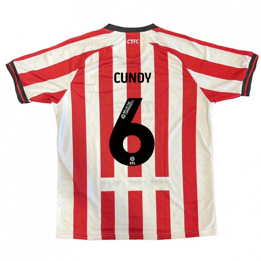 Danxen Enfant Maillot Robbie Cundy #6 Rouge Blanc Noir Tenues Domicile 2025/26 T-Shirt