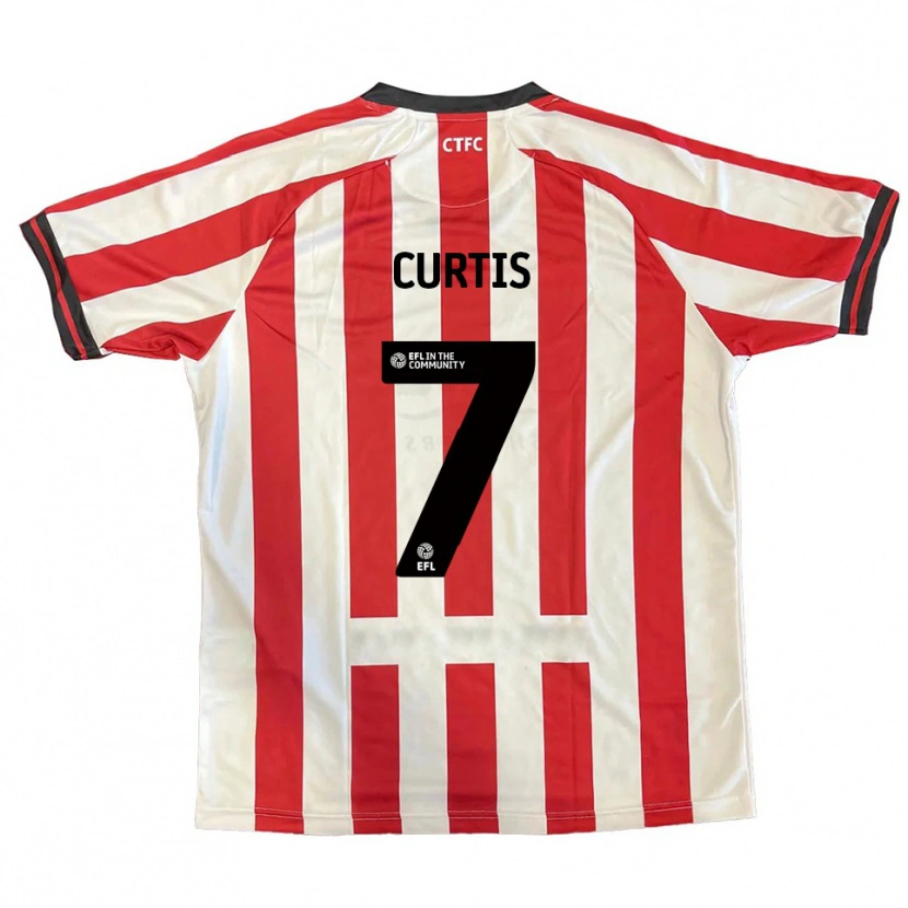 Danxen Enfant Maillot Amelie Curtis #7 Rouge Blanc Noir Tenues Domicile 2025/26 T-Shirt