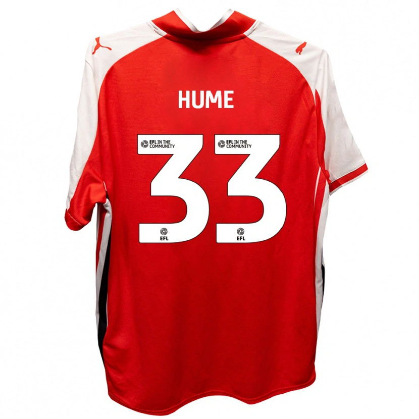 Danxen Enfant Maillot Denver Hume #33 Rouge Blanc Tenues Domicile 2025/26 T-Shirt