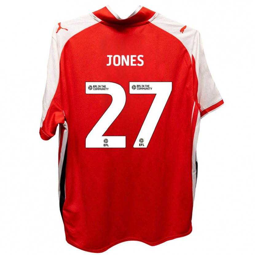 Danxen Enfant Maillot Billy Jones #27 Rouge Blanc Tenues Domicile 2025/26 T-Shirt