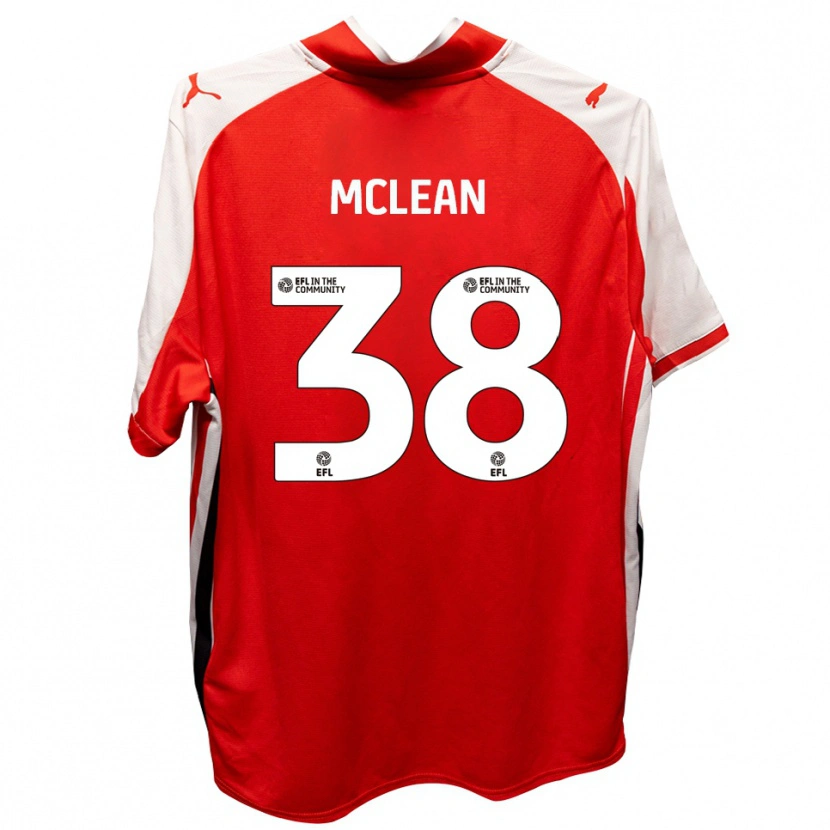 Danxen Enfant Maillot Crispin Mclean #38 Rouge Blanc Tenues Domicile 2025/26 T-Shirt