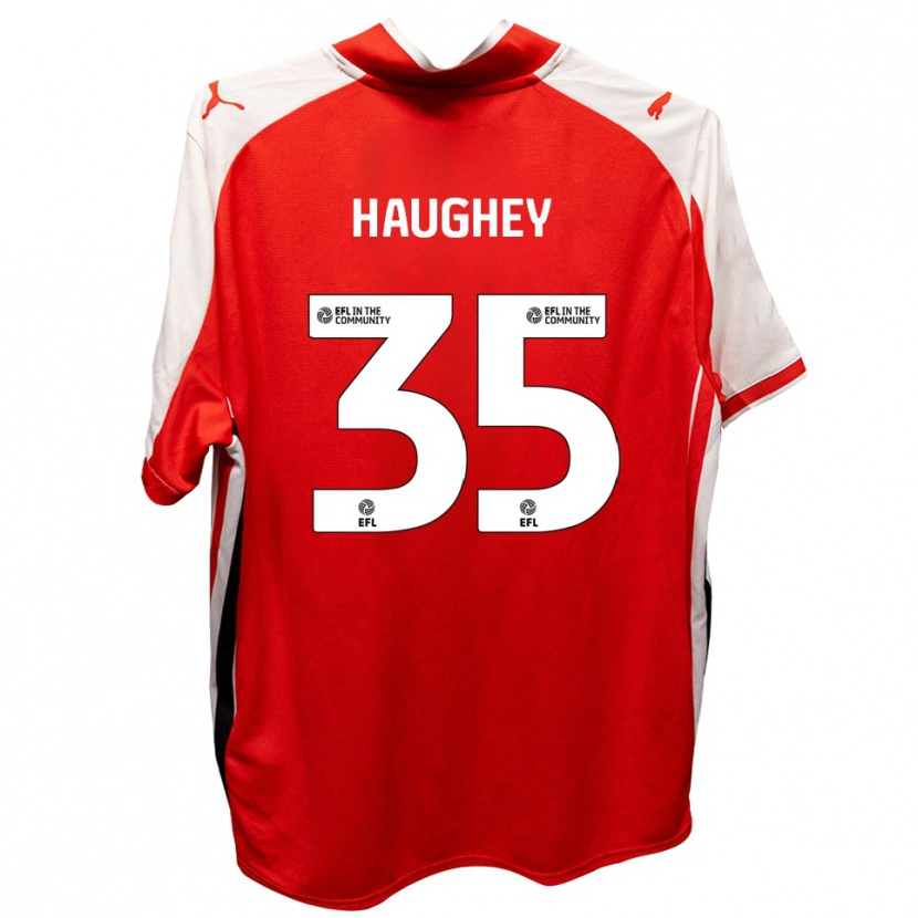 Danxen Enfant Maillot Conor Haughey #35 Rouge Blanc Tenues Domicile 2025/26 T-Shirt