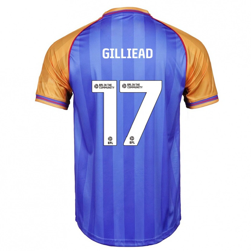 Danxen Enfant Maillot Alex Gilliead #17 Bleu Orange Tenues Domicile 2025/26 T-Shirt