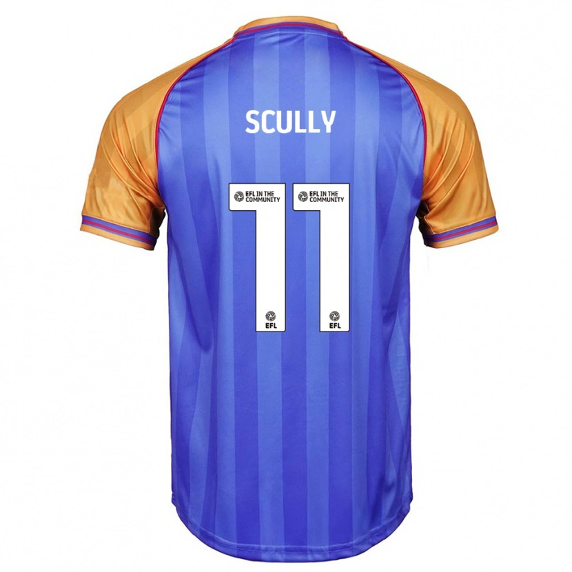 Danxen Enfant Maillot Anthony Scully #11 Bleu Orange Tenues Domicile 2025/26 T-Shirt