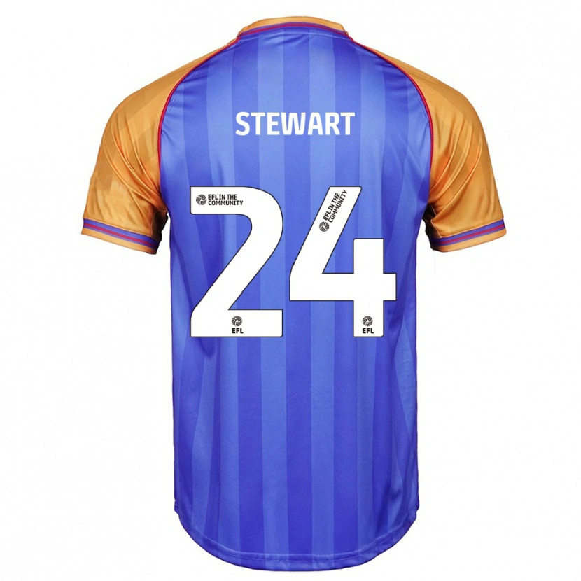 Danxen Enfant Maillot Callum Stewart #24 Bleu Orange Tenues Domicile 2025/26 T-Shirt