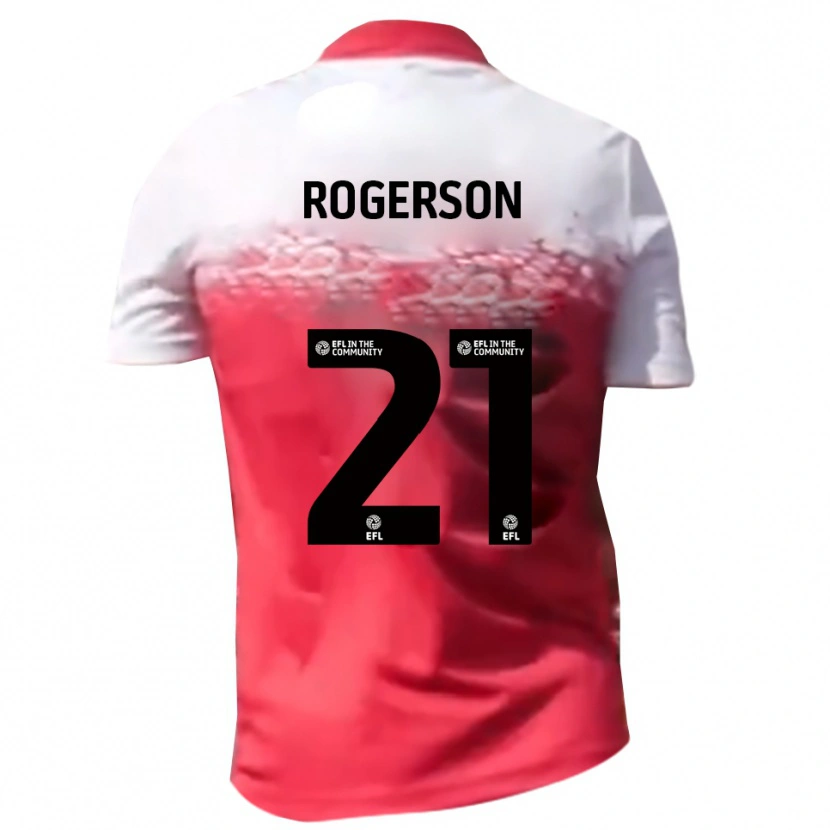 Danxen Enfant Maillot James Rogerson #21 Blanc Rouge Tenues Domicile 2025/26 T-Shirt