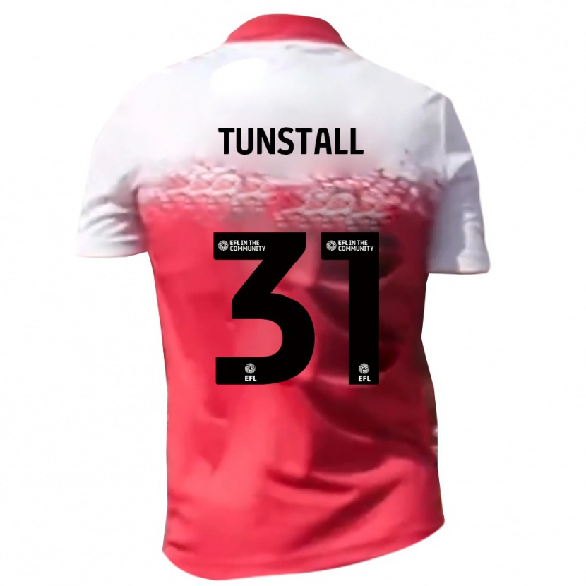 Danxen Enfant Maillot Finlay Tunstall #31 Blanc Rouge Tenues Domicile 2025/26 T-Shirt