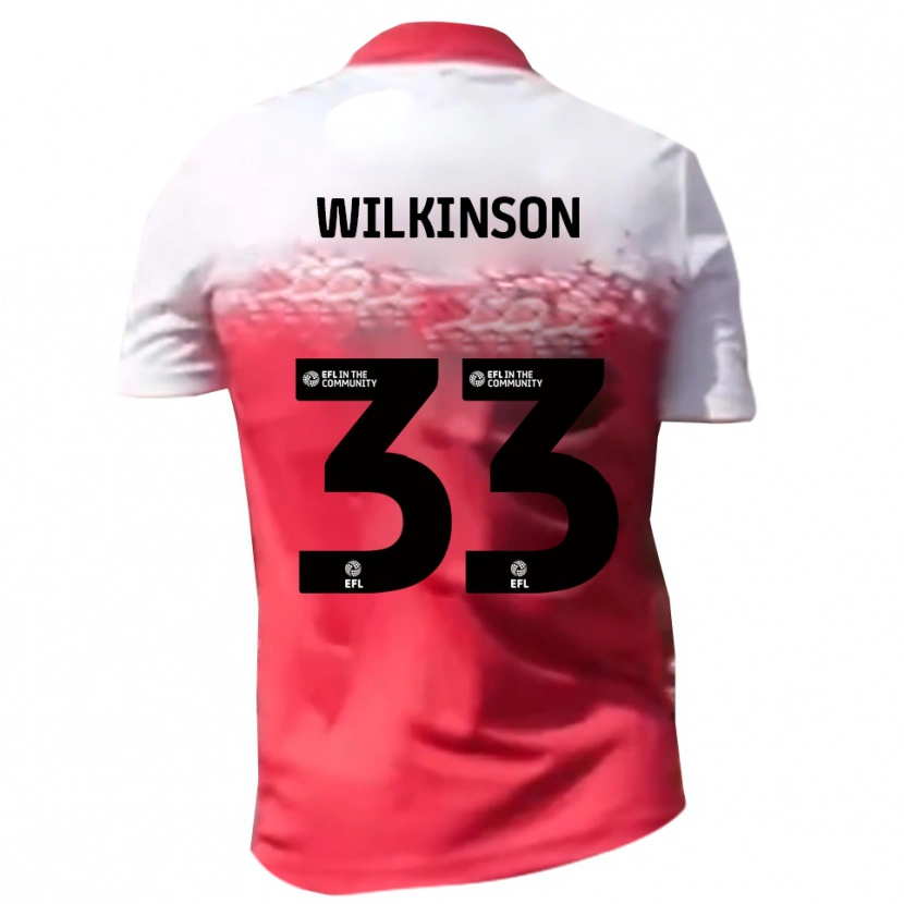 Danxen Enfant Maillot Finlay Wilkinson #33 Blanc Rouge Tenues Domicile 2025/26 T-Shirt
