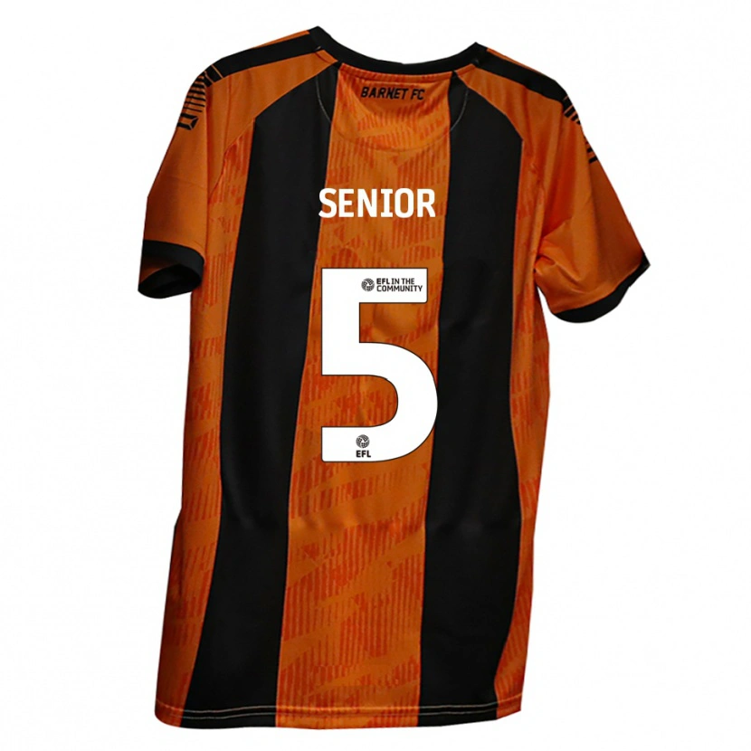 Danxen Enfant Maillot Adam Senior #5 Orange Noir Tenues Domicile 2025/26 T-Shirt