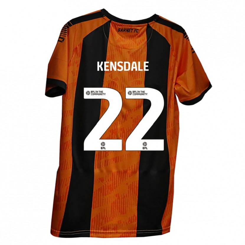 Danxen Enfant Maillot Ollie Kensdale #22 Orange Noir Tenues Domicile 2025/26 T-Shirt
