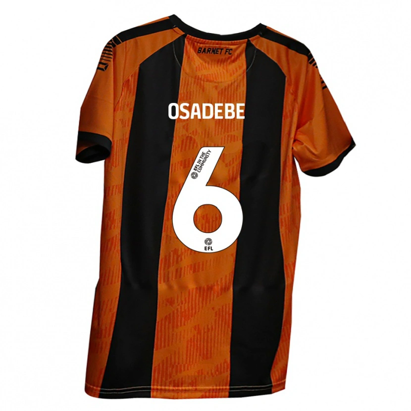 Danxen Enfant Maillot Emmanuel Osadebe #6 Orange Noir Tenues Domicile 2025/26 T-Shirt