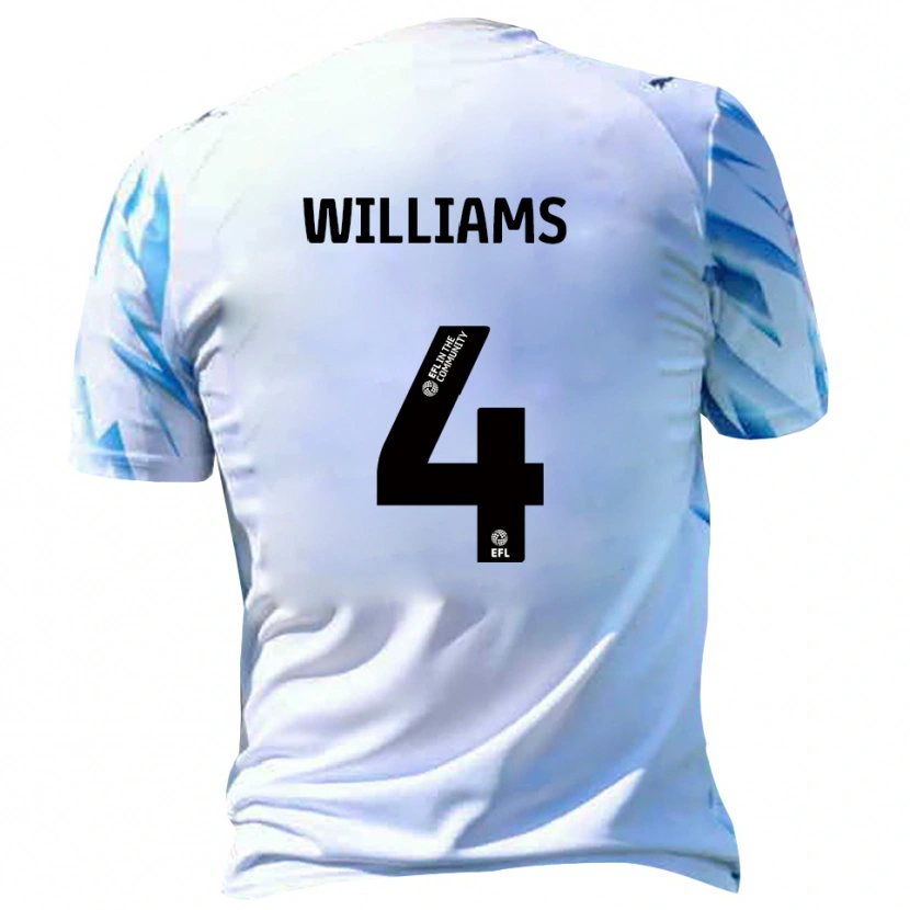 Danxen Enfant Maillot Mj Williams #4 Blanc Bleu Ciel Tenues Domicile 2025/26 T-Shirt