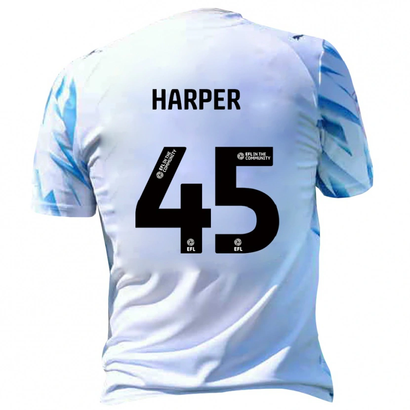Danxen Enfant Maillot Rekeem Harper #45 Blanc Bleu Ciel Tenues Domicile 2025/26 T-Shirt