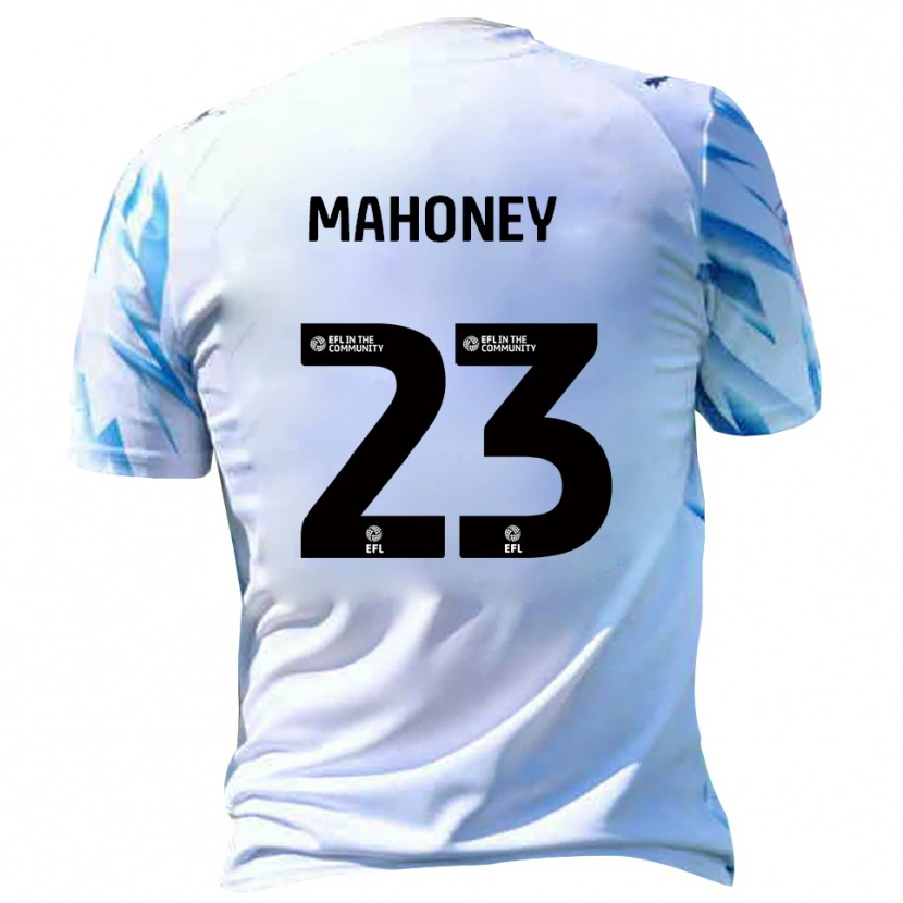 Danxen Enfant Maillot Connor Mahoney #23 Blanc Bleu Ciel Tenues Domicile 2025/26 T-Shirt