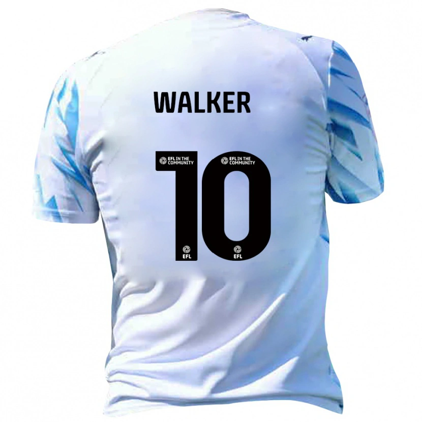 Danxen Enfant Maillot Tyler Walker #10 Blanc Bleu Ciel Tenues Domicile 2025/26 T-Shirt