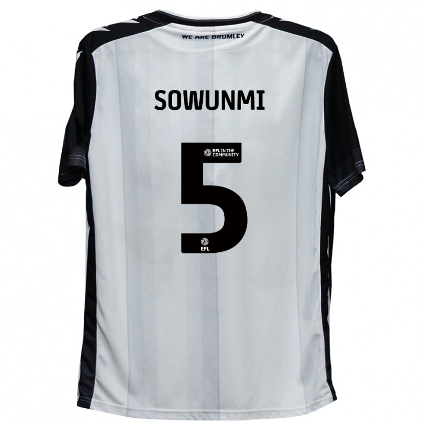 Danxen Enfant Maillot Omar Sowunmi #5 Blanc Noir Tenues Domicile 2025/26 T-Shirt