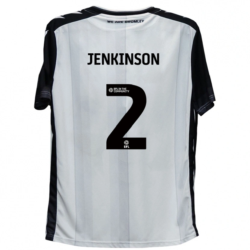Danxen Enfant Maillot Carl Jenkinson #2 Blanc Noir Tenues Domicile 2025/26 T-Shirt
