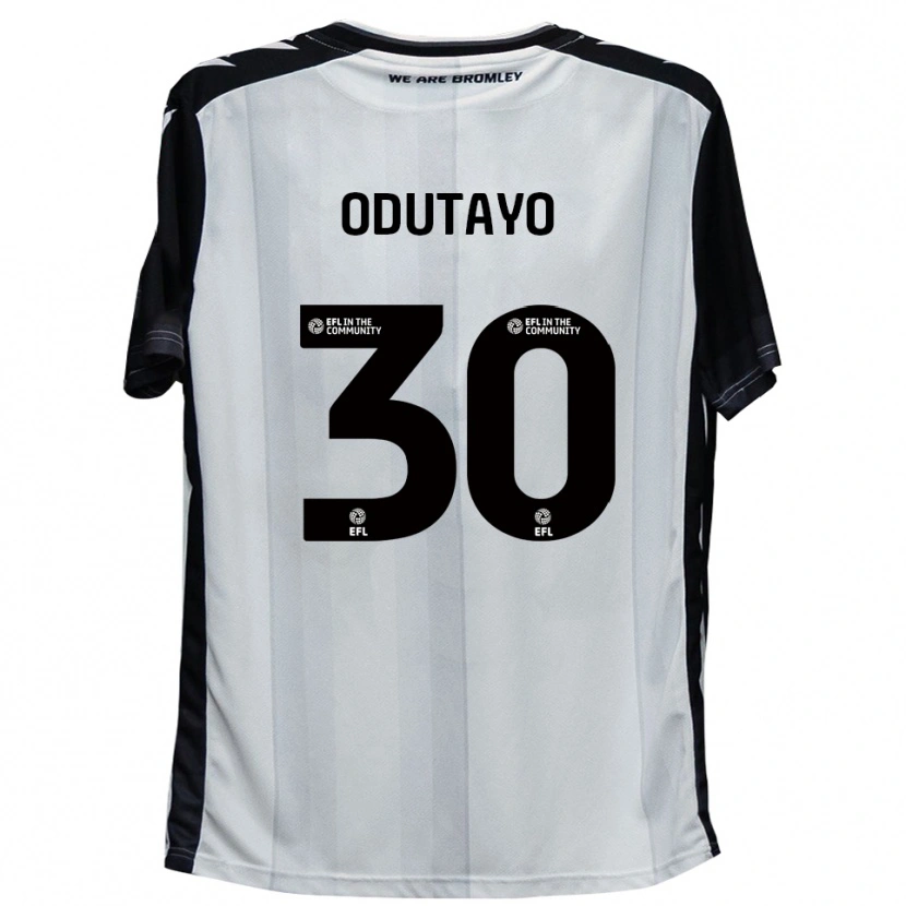 Danxen Enfant Maillot Idris Odutayo #30 Blanc Noir Tenues Domicile 2025/26 T-Shirt