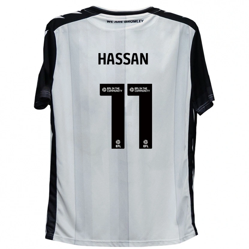 Danxen Enfant Maillot Danai Hassan #11 Blanc Noir Tenues Domicile 2025/26 T-Shirt