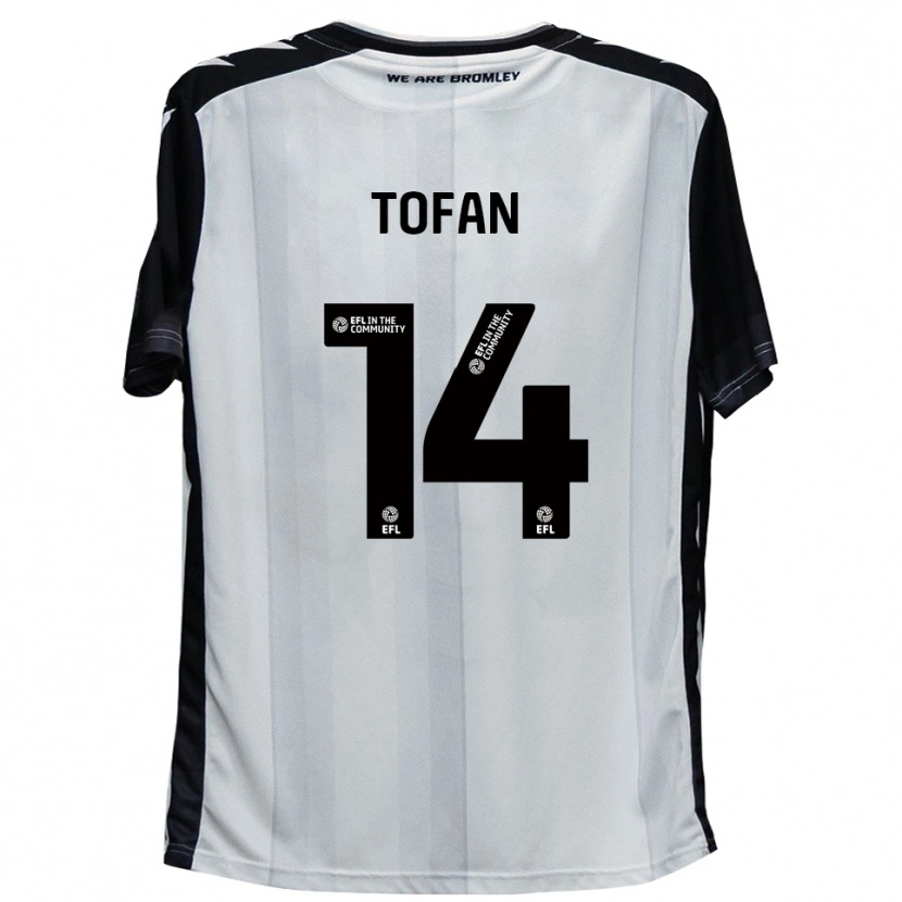 Danxen Enfant Maillot Rob Tofan #14 Blanc Noir Tenues Domicile 2025/26 T-Shirt