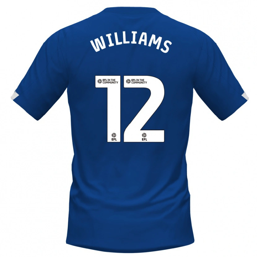 Danxen Enfant Maillot Tyrone Williams #12 Bleu Blanc Tenues Domicile 2025/26 T-Shirt