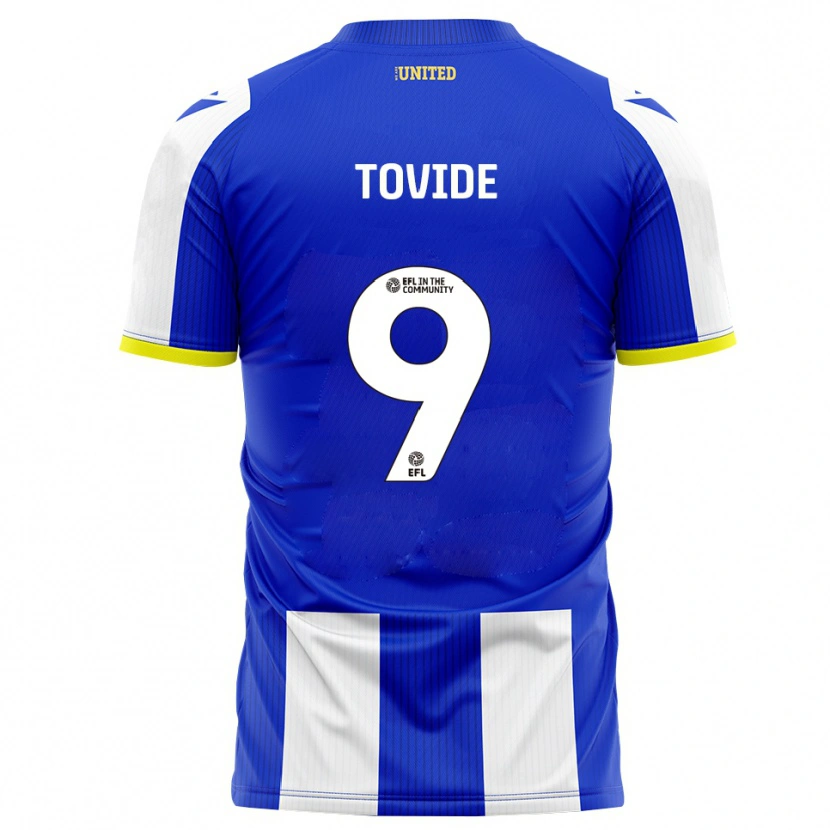 Danxen Enfant Maillot Samson Tovide #9 Bleu Blanc Tenues Domicile 2025/26 T-Shirt