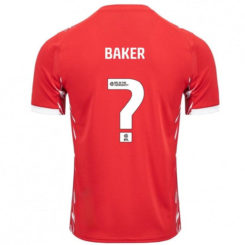 Danxen Enfant Maillot Billy Baker #0 Rouge Blanc Tenues Domicile 2025/26 T-Shirt