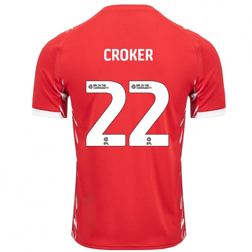 Danxen Enfant Maillot Phil Croker #22 Rouge Blanc Tenues Domicile 2025/26 T-Shirt