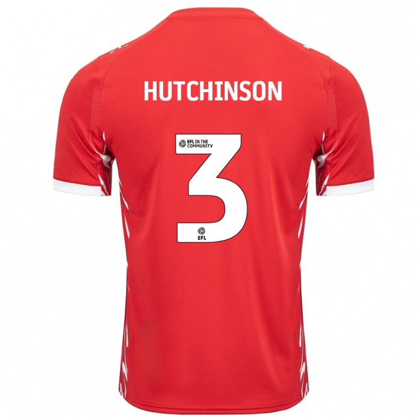 Danxen Enfant Maillot Reece Hutchinson #3 Rouge Blanc Tenues Domicile 2025/26 T-Shirt