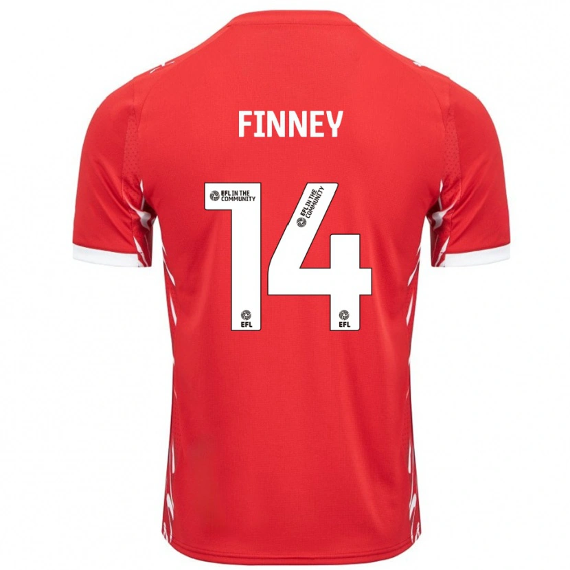 Danxen Enfant Maillot Charlie Finney #14 Rouge Blanc Tenues Domicile 2025/26 T-Shirt