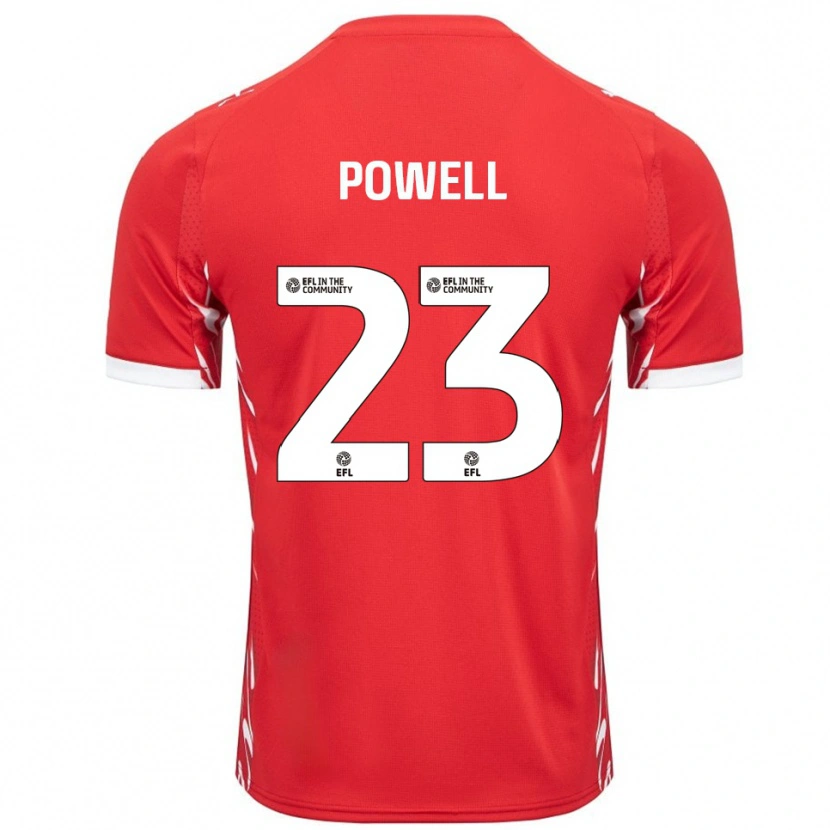 Danxen Enfant Maillot Jack Powell #23 Rouge Blanc Tenues Domicile 2025/26 T-Shirt