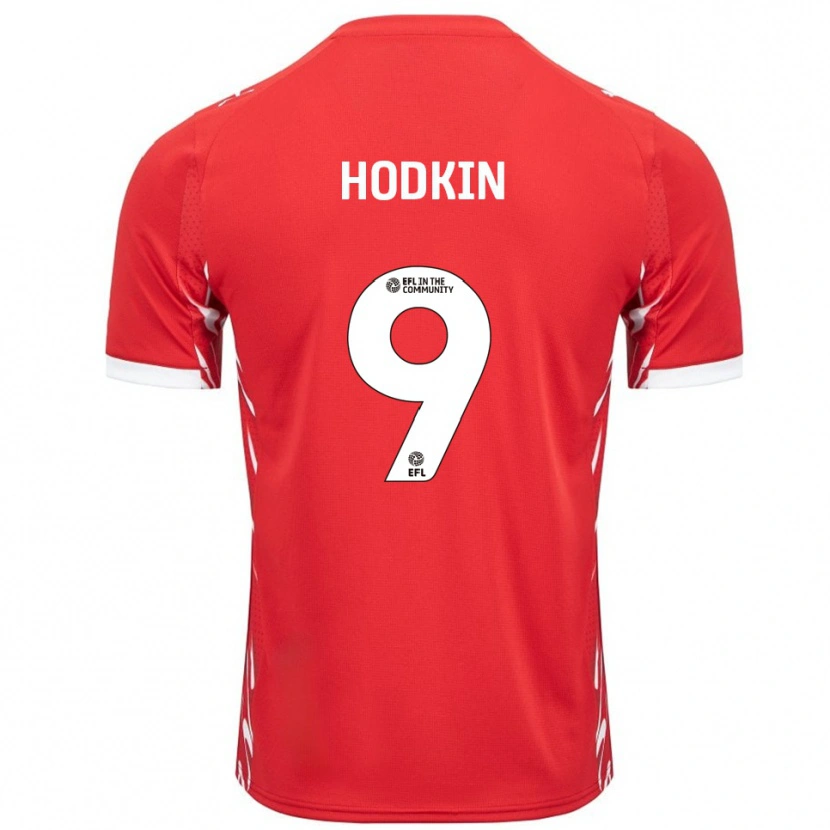 Danxen Enfant Maillot Jordan Hodkin #9 Rouge Blanc Tenues Domicile 2025/26 T-Shirt
