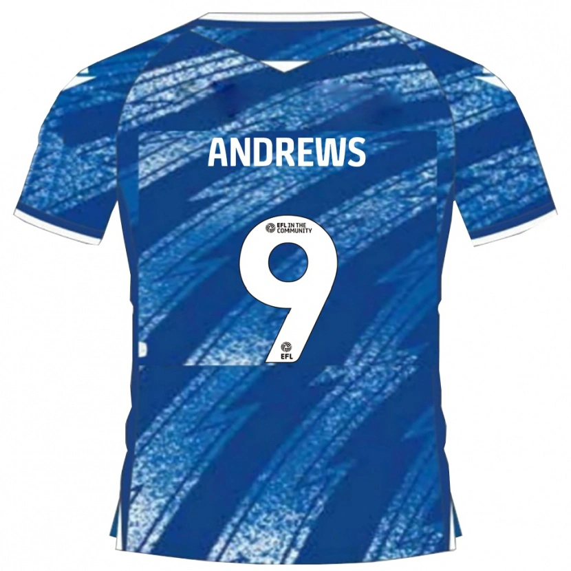 Danxen Enfant Maillot Josh Andrews #9 Bleu Blanc Tenues Domicile 2025/26 T-Shirt