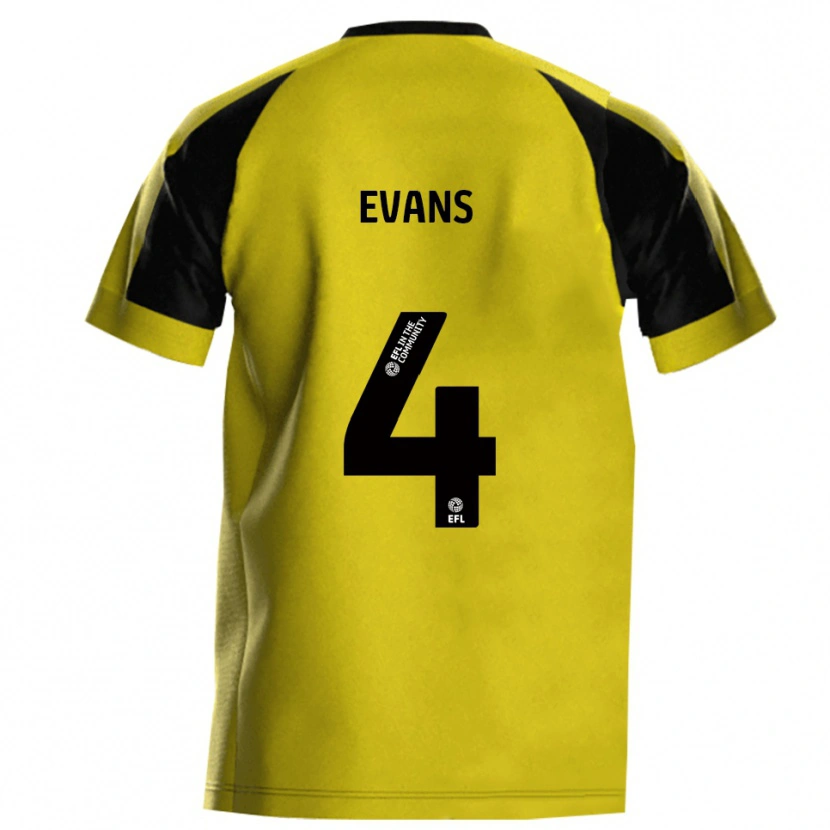 Danxen Enfant Maillot Jack Evans #4 Jaune Gris Tenues Domicile 2025/26 T-Shirt