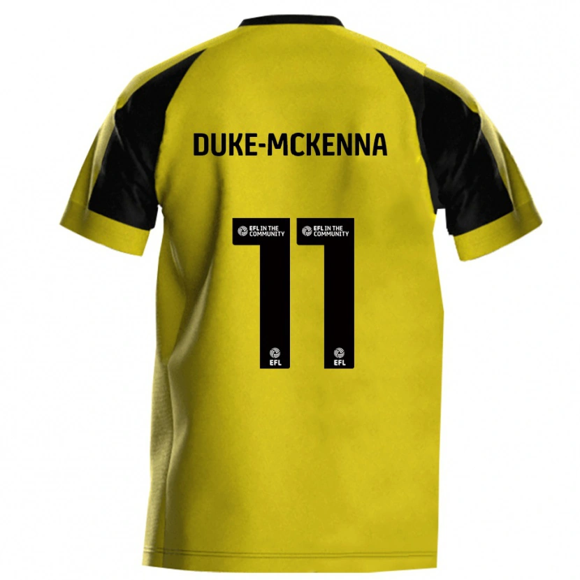 Danxen Enfant Maillot Stephen Duke-Mckenna #11 Jaune Gris Tenues Domicile 2025/26 T-Shirt