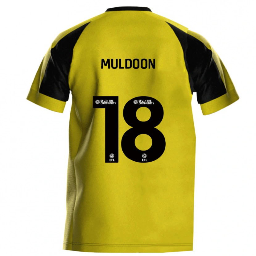 Danxen Enfant Maillot Jack Muldoon #18 Jaune Gris Tenues Domicile 2025/26 T-Shirt