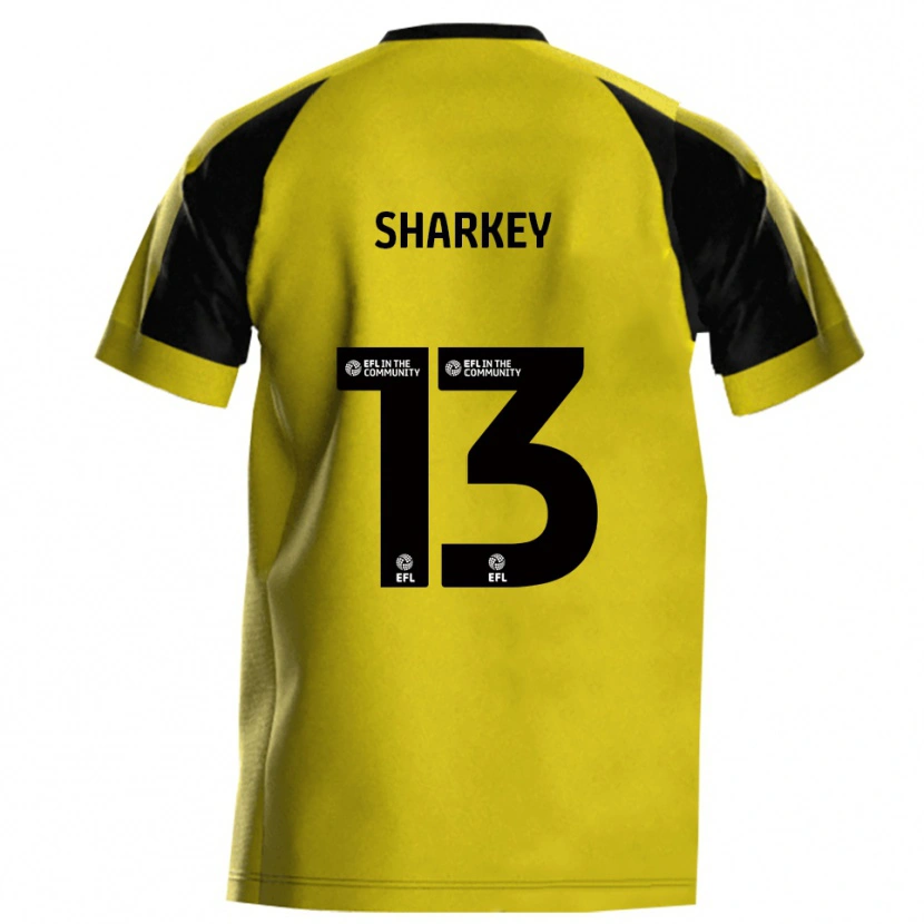 Danxen Enfant Maillot Toby Sharkey #13 Jaune Gris Tenues Domicile 2025/26 T-Shirt
