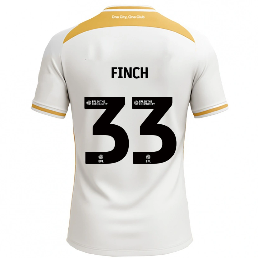 Danxen Enfant Maillot Tom Finch #33 Blanc Or Tenues Domicile 2025/26 T-Shirt