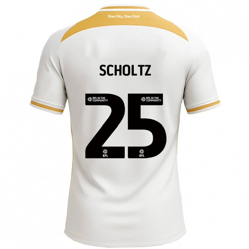 Danxen Enfant Maillot Phoenix Scholtz #25 Blanc Or Tenues Domicile 2025/26 T-Shirt