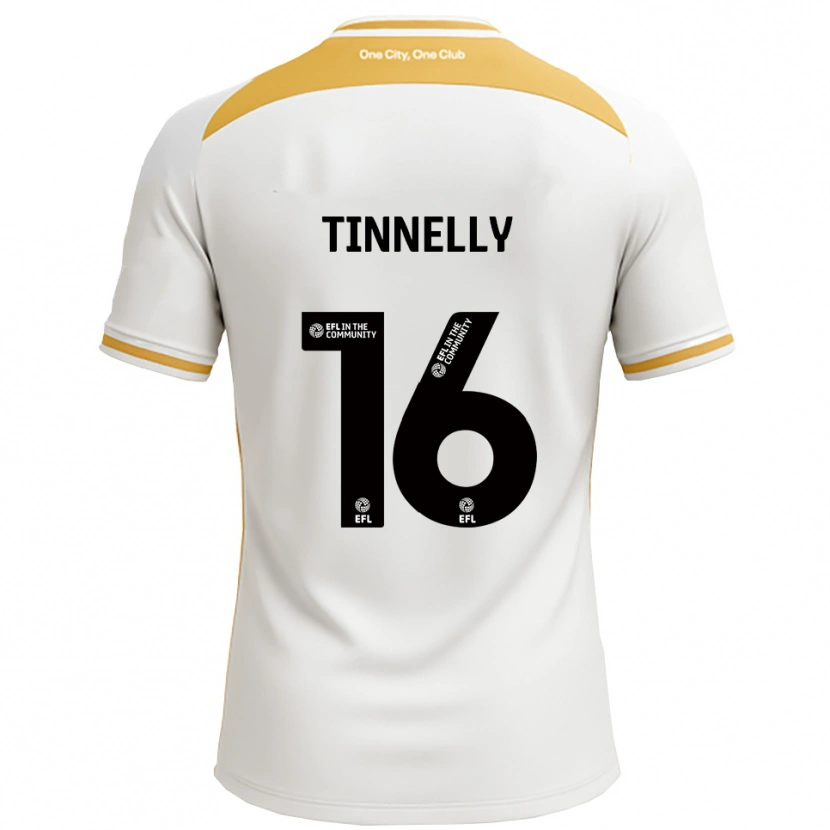 Danxen Enfant Maillot Becky Tinnelly #16 Blanc Or Tenues Domicile 2025/26 T-Shirt