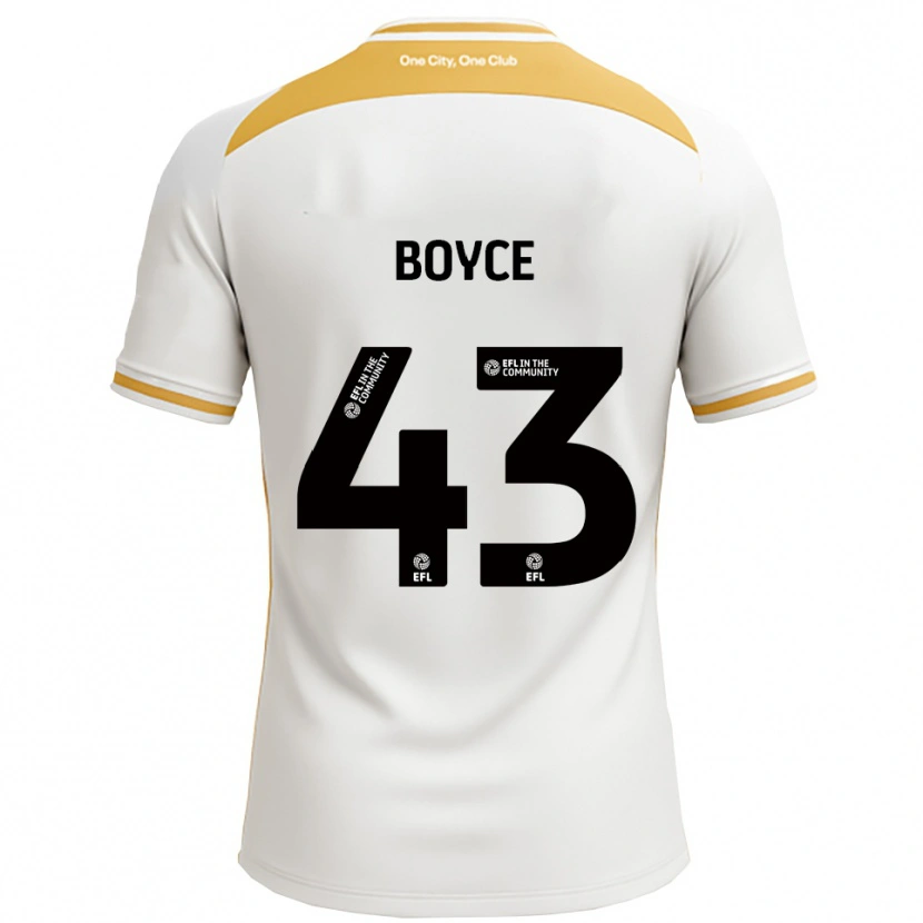 Danxen Enfant Maillot Kyle Boyce #43 Blanc Or Tenues Domicile 2025/26 T-Shirt