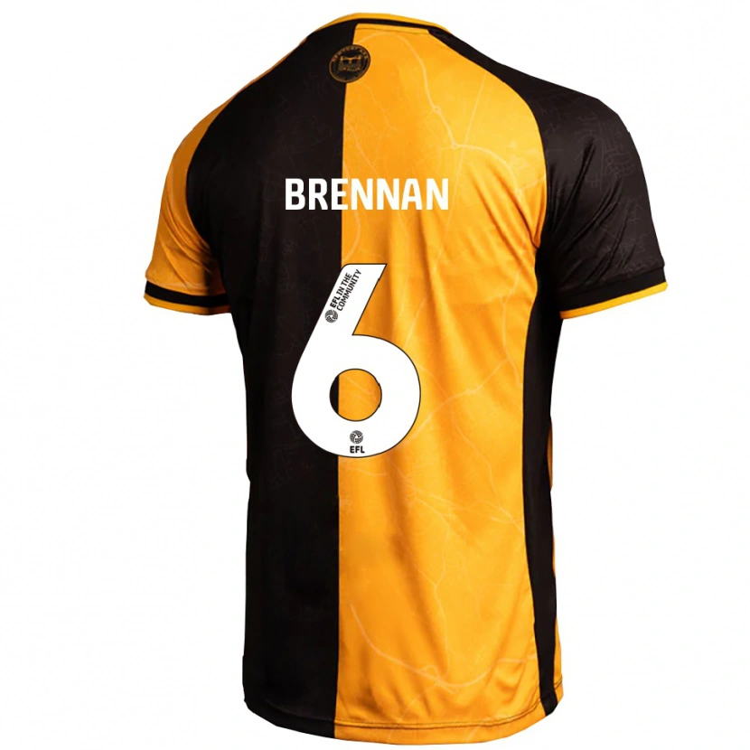 Danxen Enfant Maillot Ciaran Brennan #6 Jaune Noir Tenues Domicile 2025/26 T-Shirt