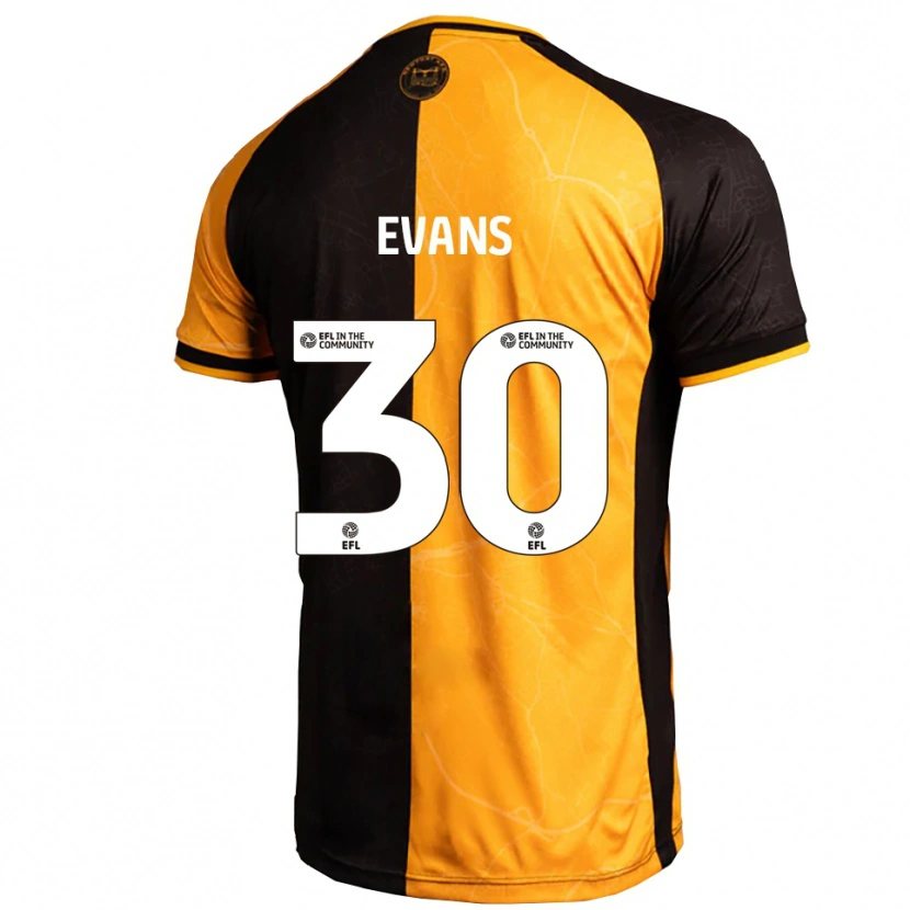 Danxen Enfant Maillot Corey Evans #30 Jaune Noir Tenues Domicile 2025/26 T-Shirt