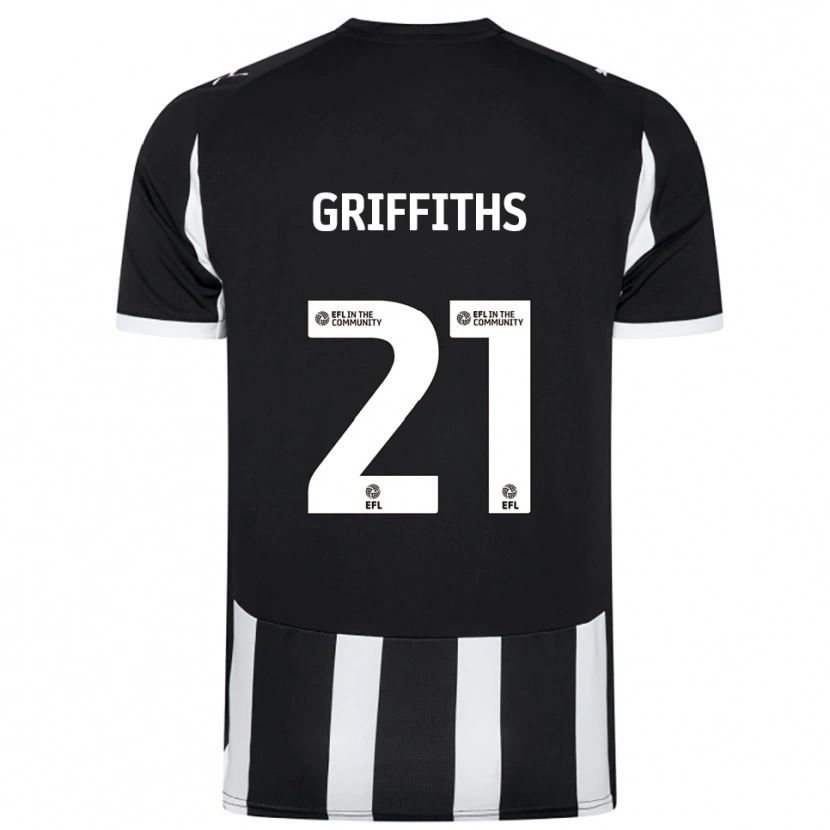 Danxen Enfant Maillot Harry Griffiths #21 Noir Blanc Tenues Domicile 2025/26 T-Shirt