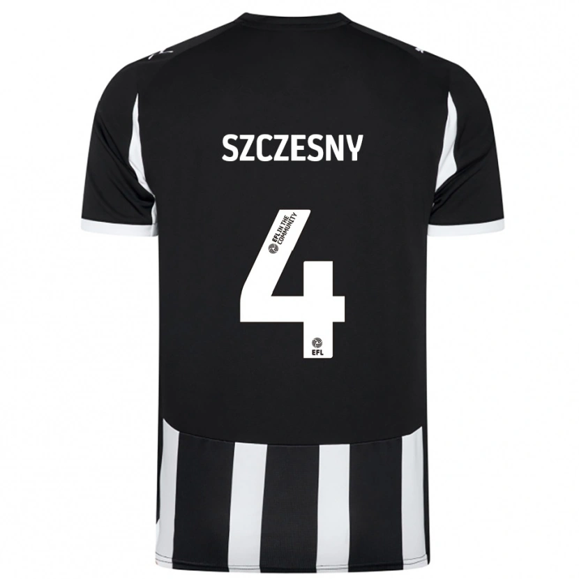 Danxen Enfant Maillot Nikos Szczesny #4 Noir Blanc Tenues Domicile 2025/26 T-Shirt
