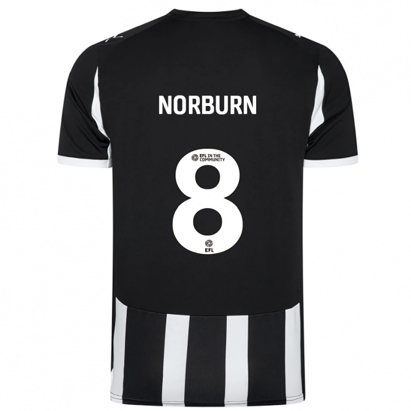 Danxen Enfant Maillot Oliver Norburn #8 Noir Blanc Tenues Domicile 2025/26 T-Shirt