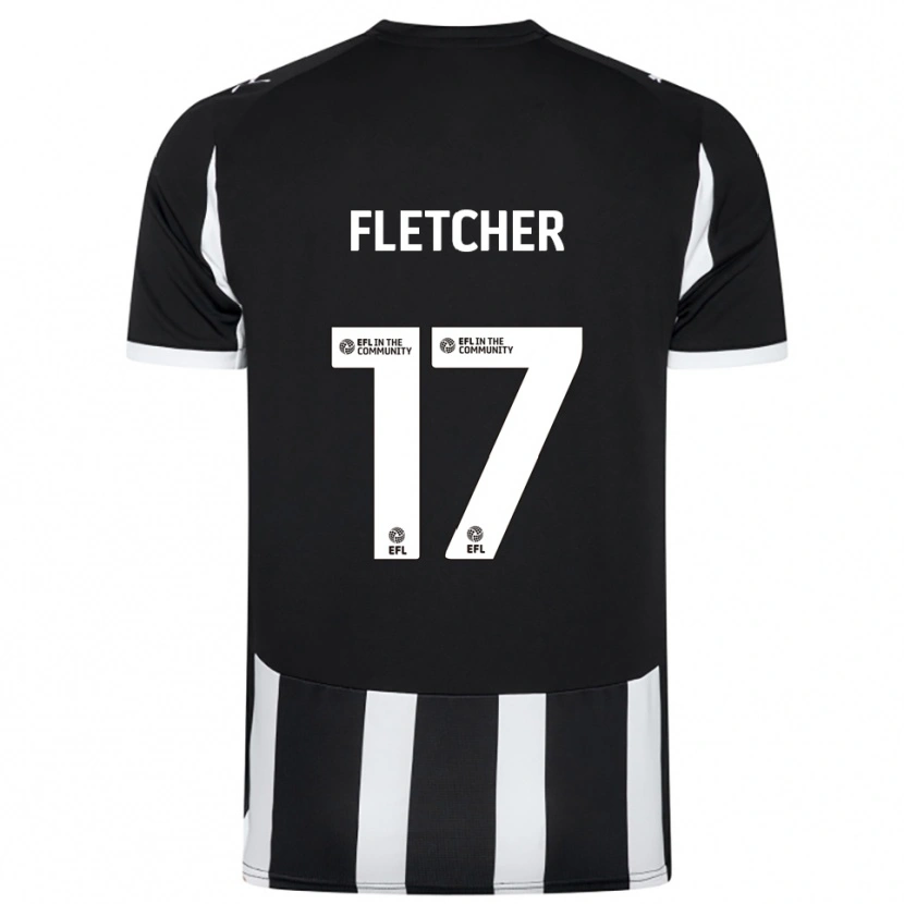 Danxen Enfant Maillot Luca Fletcher #17 Noir Blanc Tenues Domicile 2025/26 T-Shirt