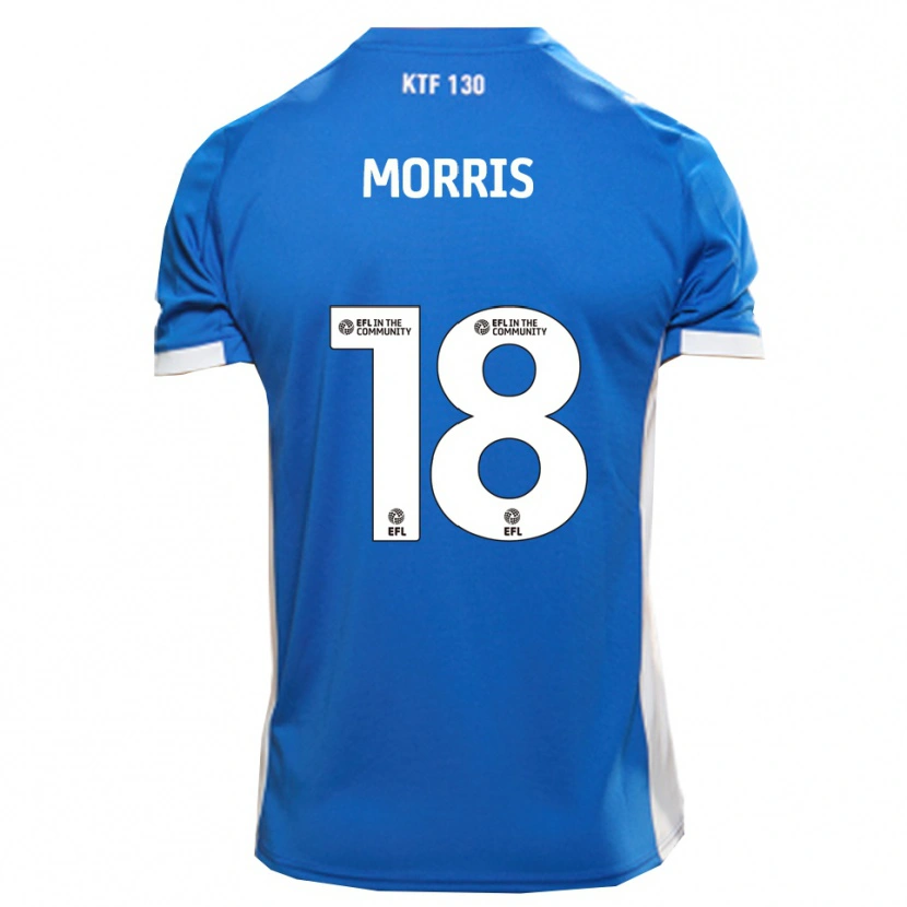 Danxen Enfant Maillot Kieron Morris #18 Bleu Blanc Tenues Domicile 2025/26 T-Shirt